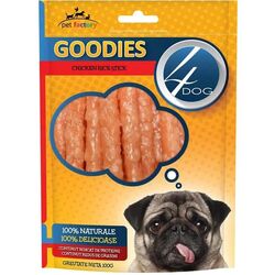 Ласощі для собак м'ясні 4Dog Палички курка та рис 100 г