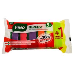 Набір губок кухонних FINO Піноефект хвилясті 5+1 шт/пач