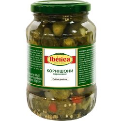 Корнішони мариновані Iberica у склі 500 мл