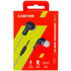 Навушники вакуумні дротові з гарнітурою CANYON EPM-02 сині