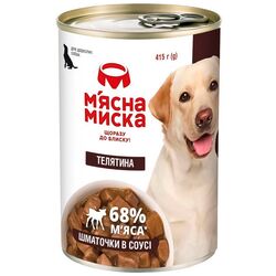 Консерви для собак М'ясна миска шматочки курки в соусі 415 г