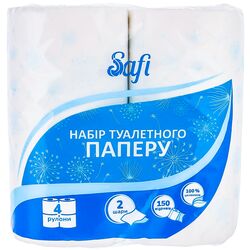 Набір паперу туалетного Safi білий 2 шари 4 шт/уп