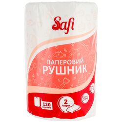 Рушник паперовий Safi білий 2 шари 1 рулон