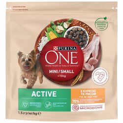 Корм для собак сухий Purina One Mini Active Курка 1,5 кг
