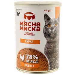 Паштет для котів М'ясна миска з куркою 415 г