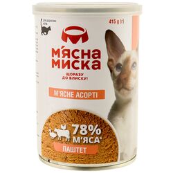 Паштет для котів М'ясна миска М'ясне асорті 415 г