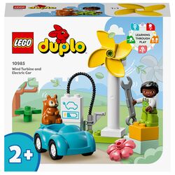 Конструктор дитячий LEGO Вітрова турбіна та електромобіль 16 деталей 10985