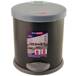 Відро для сміття з кришкою і педаллю Eurogold Hermes антрацит 4л