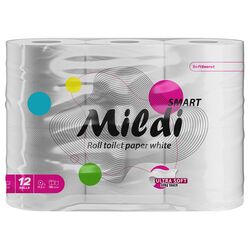 Набір паперу туалетного Mildi Smart білий 2 шари 12 шт/уп
