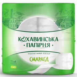 Набір паперу туалетного Кохавинка Смарагд білий 2 шари 4 шт/уп