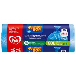 Пакети для сміття Фрекен Бок сині 60л, 40шт/рул.