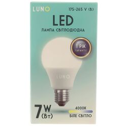 Лампа LED LUNO А55 7Вт E27 біле світло 4000K