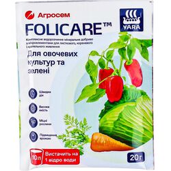 Добриво мінеральне для овочевих культур та зелені Yara Folicare 20 г
