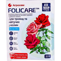 Добриво мінеральне для троянд та квітучих рослин Yara Folicare 20 г