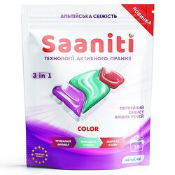 Капсули для прання 3в1 Saaniti Color 10 шт/уп