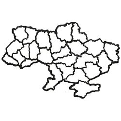 Панно настінне декоративне дерев'яне Силует карти України 50х40 см