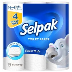 Набір паперу туалетного SELPAK білий 3 шари 4+14 шт/уп