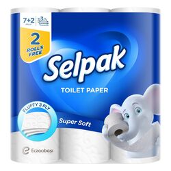 Набір паперу туалетного SELPAK білий 3 шари 2+7 шт/уп