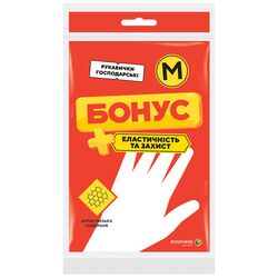 Рукавички гумові універсальні Бонус M