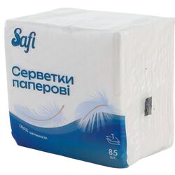 Серветки паперові Safi одношарові білі 85 шт/пач