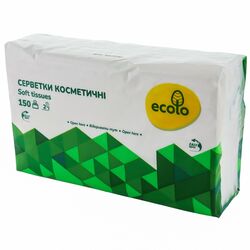 Серветки косметичні Ecolo ПЕ 150 л/уп