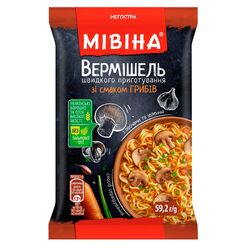 Вермішель швидкого приготування негостра Мівіна Гриби 59.2 г