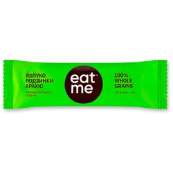 Батончик глазурований EatMe Родзинки, яблуко, арахіс та злаки 40 г