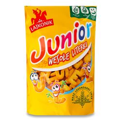 Крекер солоний Lajkonik Junior Щасливі літери 120 г