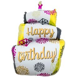 Кулька повітряна фольгована Balun Торт Happy Birthday 64х110 см