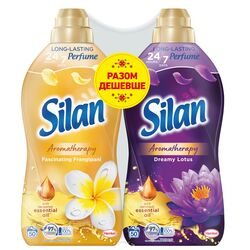 Набір пом'якшувачів для білизни концентрований Silan Aромат Франджіпані+Лотос 2х1,1 л