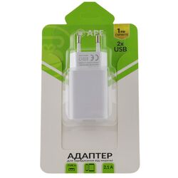 Адаптер для зарядки від мережі APE на 2 USB