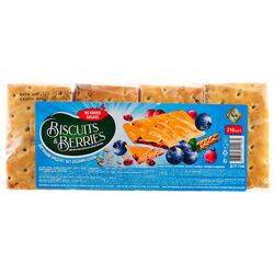 Печиво затяжне з начинкою BISCUITS & BERRIES чорниця та родзинки 210 г