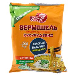 Вермішель кукурудзяна швидкого приготування негостра Skorovarka Сметана з зеленню 85 г