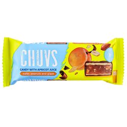 Цукерка вафельна Saleks Chuvs з яблучним пюре, абрикосом, арахісом 30 г