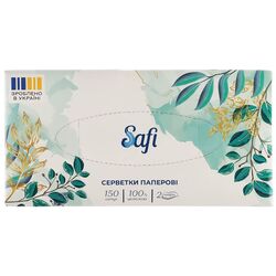 Серветки паперові Safi Natural 2 шарові 150 шт/коробка