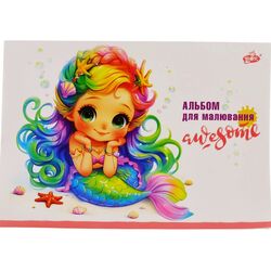 Альбом для малювання на скобі Бріск 8 аркушів в асортименті