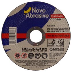 Круг відрізний для металу Novo Abrasive Standard 125х1,0х22,23 мм