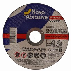 Круг відрізний для металу Novo Abrasive Standard 125х1,6х22,23 мм