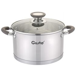 Каструля з кришкою силіконові ручки GUSTO Level d=22 см 4,7 л