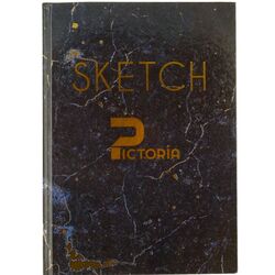 Скетчбук А4 прошитий з фольгованим тисненням SKETCH 48 аркушів в асортименті