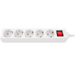 Фільтр-подовжувач мережевий REAL-EL Protect M 5 розеток білий 5 м
