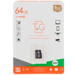 Карта пам'яті без адаптера T&G microSDHC UHS-1 64 Гб