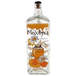 Графин скляний з ручкою деколь Медовуха 1,5 л