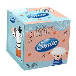 Серветки паперові косметичні Smile куб 3 шари 70 шт/кор