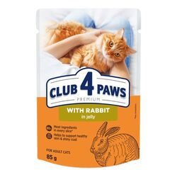Корм для котів Club 4 Рaws Premium з кроликом у желе пауч 85 г
