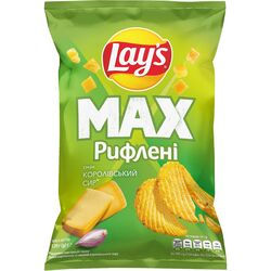 Чипси картопляні рифлені Lay's Max Королівський сир 120 г