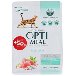 Корм для котів сухий Optimeal Premium Sterilized Індичка та овес 300 г