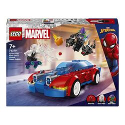 Конструктор дитячий LEGO Автомобіль для перегонів Людини-Павука й Зелений Гоблін з отрутою Венома 227 деталей