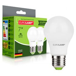 Набір ламп LED EUROLAMP A60 7Вт E27 4000K 2шт/уп