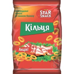 Кільця хрусткі StarSnack зі смаком бекону 40 г